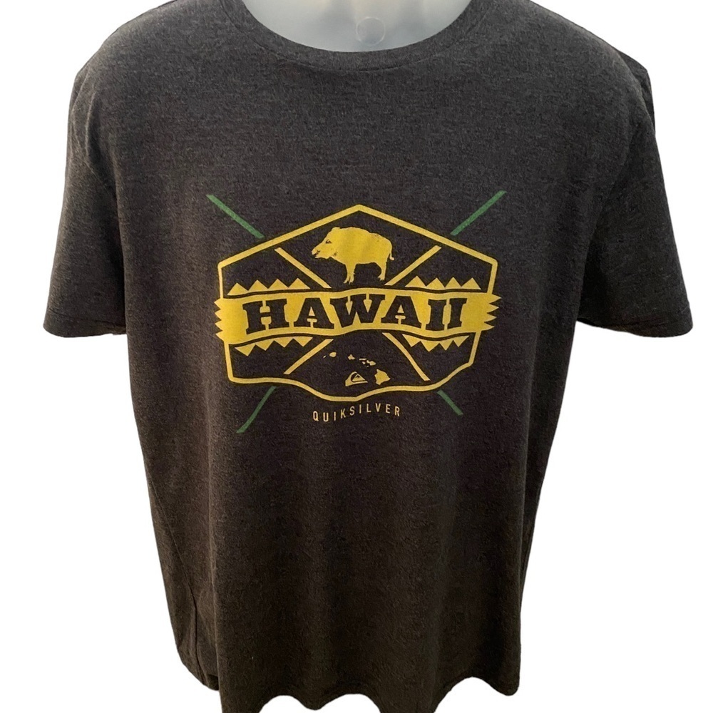 QUIKSILVER Hawaiian Pig Surf Tee Shirt Men L Large Modern Fit